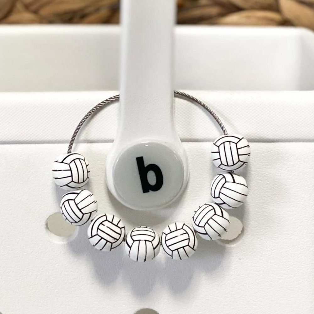 Volleyball Beaded Sports Bogg Bag Charm Keychain